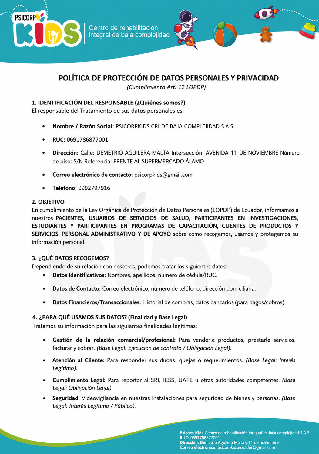 Política de Privacidad 1